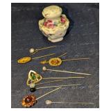 Hat Pins and Pin Holder