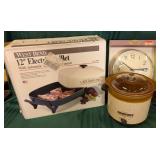 Electric Skillet, Clock, Crock Pot