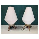 2 Mid Century Beehive Lamps