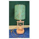 Girl on Swing Lamp, painted wood