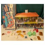 Metal Doll House, Plastic Furniture