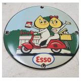 12" Esso Porcelain Sign