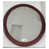 28" x 34" Oval Wood Framed Mirror
