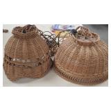 2 Wicker Hanging Lights