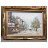 33" x 45ï¿½ Ornate Wood Framed Oil On Canvas