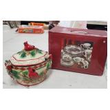 Dishes and Cardinal Soup Tureen
