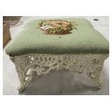 Tapestry Iron Base Foot Stool
