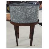 Galvanized Oval Wash Tub on Stand