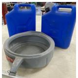 Oil Drain Pan & 2 - Gallon Water Jugs