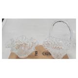 Glass Basket and Fluted Bowl