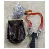 Sling Shot w/ Ammo & Leather Case