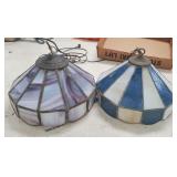 2 Stainless Glass Hanging Lamps