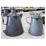 2 - Granite Cowboy Coffee Pots