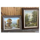 2- Framed Oil on Canvas Art Pieces