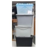 4 Storage Totes w/ Lids