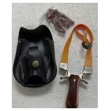 Sling Shot w/ Ammo & Belt Pouch
