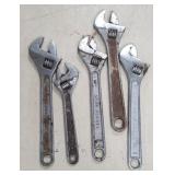 5 Crescent Wrenches up to 10"