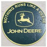 9" Cast Iron John Deere Sign
