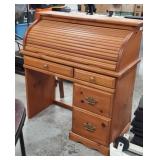 Pine Roll Top Desk