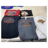 5 Harley Davidson T Shirts, XL