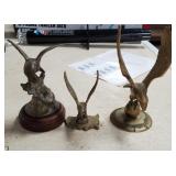 2 Brass Eagle Statues & Hummingbird
