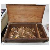 Wood Box Full of Pennies