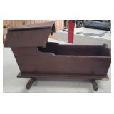23" Wood Doll Cradle