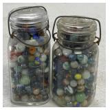 2 Quart Jars of Marbles