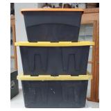 3 Plastic Storage Totes  w/ lids