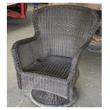 Plastic Wicker Swivel Porch Chair