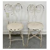 2 Twisted Iron Ice Cream Parlor Chairs