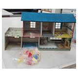 25" Metal Dollhouse with Furniture