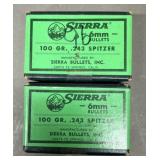 200ct Sierra 6mm 100 gr Spitzer Bullets