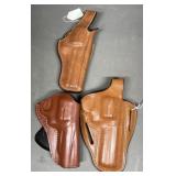 3 - Nice Brown Leather Pistol Holsters
