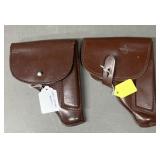2 - East German Makarov Leather Pistol Holsters