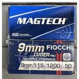 100 rnds Fiocchi & Magtech 9mm Ammo