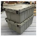 2 - Grey Flip Top Totes
