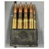8 rnds .30-06 Ammo on M1 Clip
