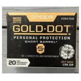 20 rnds Speer Gold-Dot .357 Mag HP Ammo