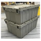 2 - Grey Flip Top Totes