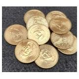 (10) T. Jefferson Presidential Dollars BU
