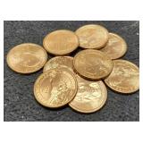 (9) J. Adams Presidential Dollars BU