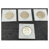 (4) F. Half Dollars 1952-D, 59-D, 60-D, 61