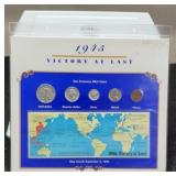 1945 5 Coin Year Set w/ Display "Victory At Last"