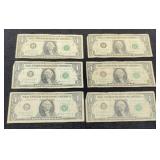 (6) 1963 B $1 "Barr" Notes