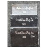 (3) Proof Sets 1980, 81, 82