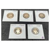 (5) 1987-S Proof Washington Quarters