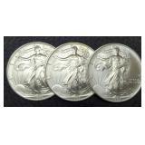 (3) 1993 Silver Eagles