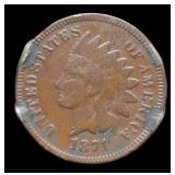 1871 Indian Head Cent, Coin Has Been Mounted &