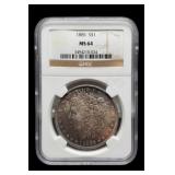 1885 Slab Morgan Dollar NGC MS64 Toned